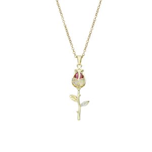 Collar Flor, Tulipan de Baño de Oro con Acero BA1080