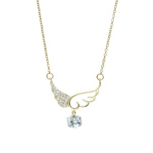 Collar Alas de Baño de Oro con Acero BA1083