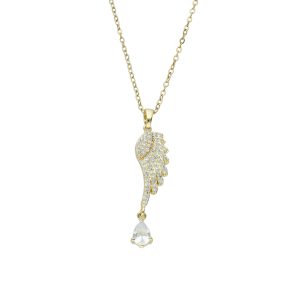 Collar Alas de Baño de Oro con Acero BA1089