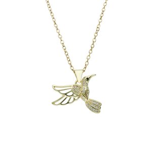 Collar Colibri de Baño de Oro con Acero BA1093