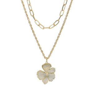 Collar Hoja de Baño de Oro y Acero BA1145