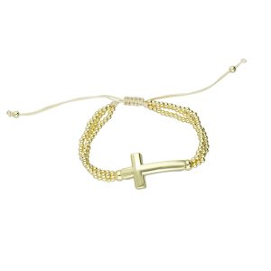 Pulsera Cruz Baño de Oro BO4157