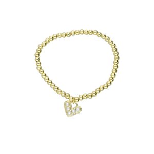 Pulsera Corazon, Perla Baño de Oro BO4162