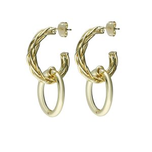 Huggie Arracada Con Zirconia de Chapa de Oro BO4539