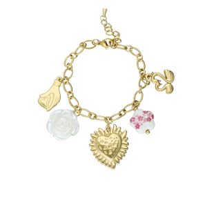 Pulsera Corazon, Flor, Mano, Cisne Acero Inoxidable A005324