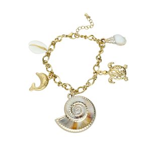 Pulsera Caracol, Delfin, Tortuga Acero Inoxidable A005328