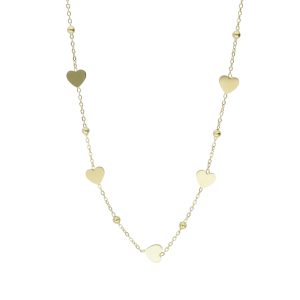 Collar Dorado Corazon, Cristal Acero Inoxidable A005337