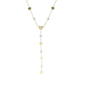 Collar Dorado Corazon, Cristal Acero Inoxidable A005339