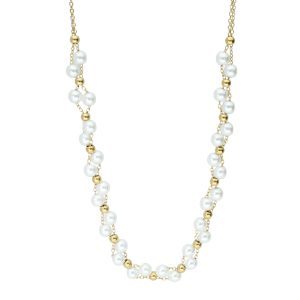 Collar Dorado, Perla Acero Inoxidable A005341