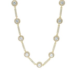 Collar Cristales, Blanco Acero Inoxidable A005344
