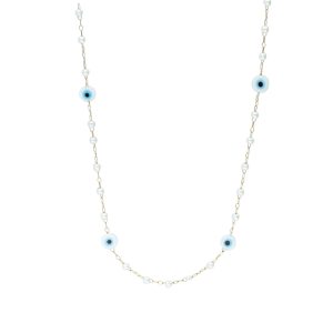 Collar Perla, Ojo Acero Inoxidable A005347