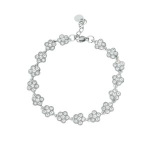 Pulsera Plateada, Flor Acero Inoxidable A005351