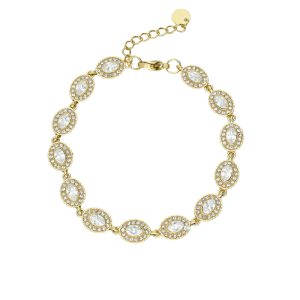 Pulsera Cristales, Blanca Acero Inoxidable A005353