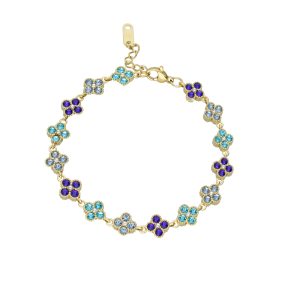 Pulsera Flor, Azul Acero Inoxidable A005354