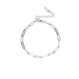 Pulsera Cadena Plateada Acero Inoxidable A005426