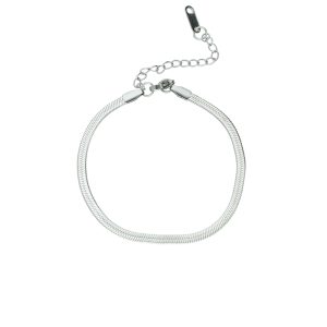 Pulsera Planchada Plateada Acero Inoxidable A005427