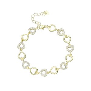 Pulsera Corazon  Baño de Oro BO4294