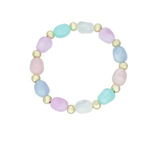 Pulsera Piedra Acrilico Colores Baño de Oro BO4295
