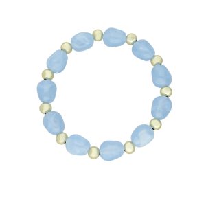 Pulsera Piedra Azul Baño de Oro BO4297