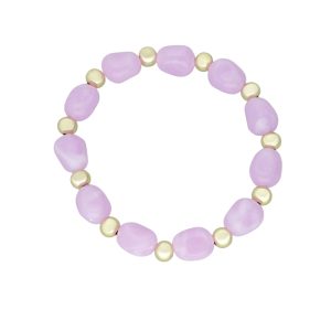 Pulsera Piedra Morado Baño de Oro BO4298