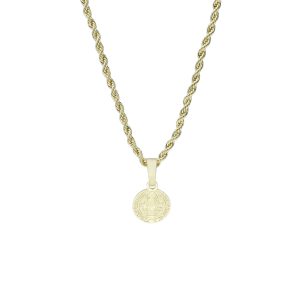 Collar Dorado Medalla San Benito de Chapa de Oro BO4784