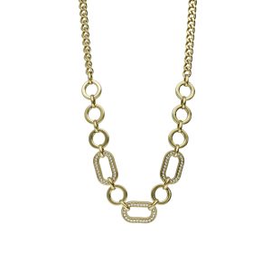 Collar De Aros Con Zirconias de Acero Inoxidable A005371