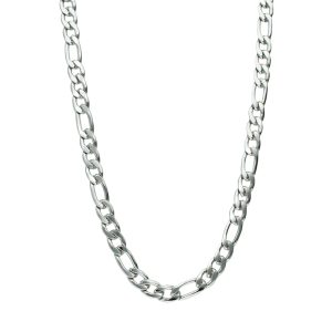 Cadena Tipo Cartier 5 mm Plateada 50 cm Acero Inoxidable A005446
