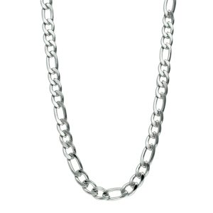 Cadena Tipo Cartier 7 mm Plateada 50 cm Acero Inoxidable A005450