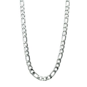 Cadena Tipo Cartier Plateada 6mm 60cm de Acero Inoxidable A005473