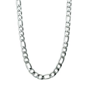 Cadena Tipo Cartier Plateada 7mm 60cm de Acero Inoxidable A005475