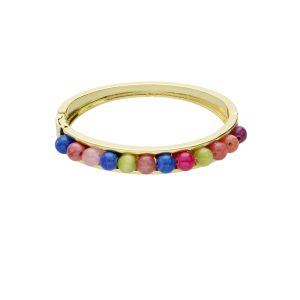 Pulsera Agata de Colores de Chapa de Oro BO4945