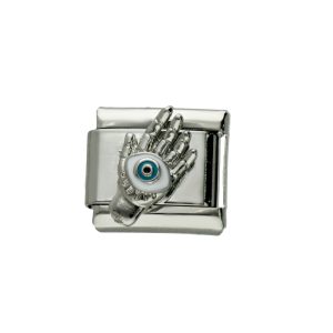 Charm de Mano Ojo Plateado de Acero Inoxidable A005984