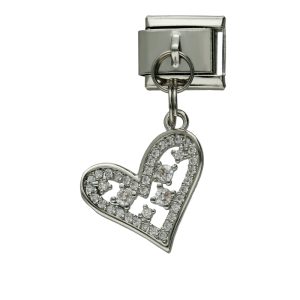 Charm de Corazon Cristales Plateado BA1339