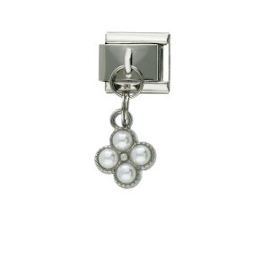 Charm de Flor Perlas Plateado BA1343