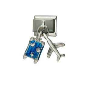 Charm de Maleta Avion Plateado BA1347