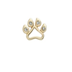 Dije de Huella de Perro Para Relicario de Chapa de Oro BO4677