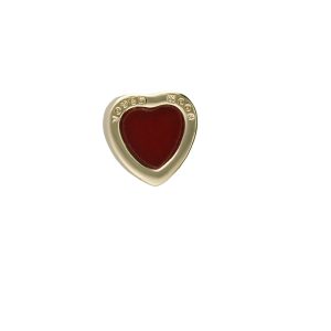 Dije de Corazon, Toco Madera Para Relicario de Chapa de Oro BO4680