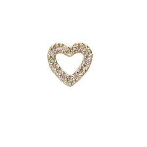 Dije de Corazon Piedras Rosas Para Relicario de Chapa de Oro BO4681
