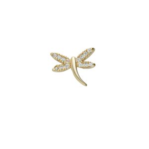 Dije de Libelula Para Relicario de Chapa de Oro BO4695