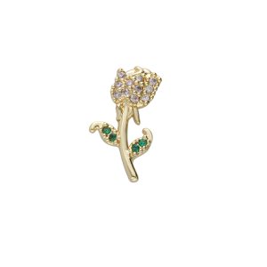 Dije de Flor Rosa Para Relicario de Chapa de Oro BO4699