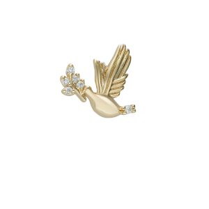 Dije de Paloma Para Relicario de Chapa de Oro BO4703