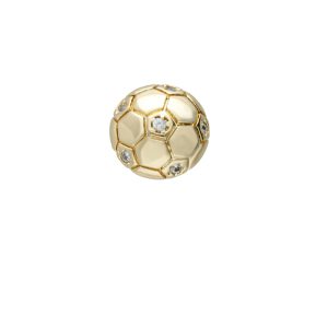 Dije de Balon, Futbol Para Relicario de Chapa de Oro BO4735