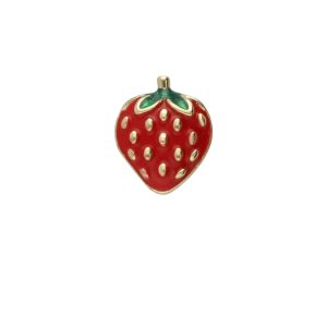 Dije de Fresa Para Relicario de Chapa de Oro BO4742
